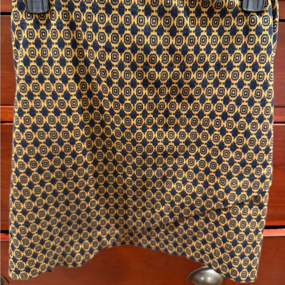 CAbi Yellow and Black Geometric Pencil Skirt